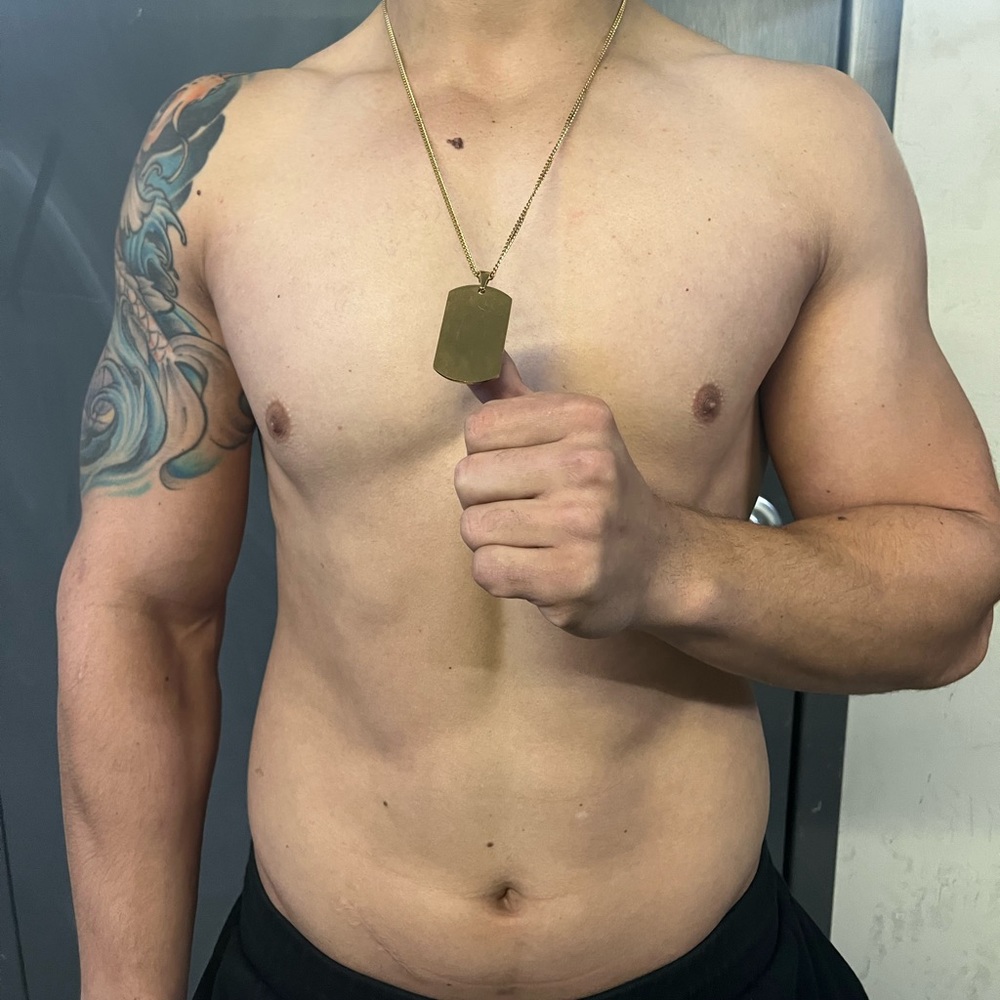 DOGTAG MEN GOLD LONG CHAIN NECKLACE SOLDIER G I JOE NAME DOG TAG MARINE SEAL NEW